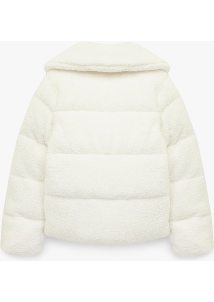 Uzun Kollu Cepli Fermuarlı Dik Yaka Detaylı Anorak Peluş Şişme Mont fırsatları