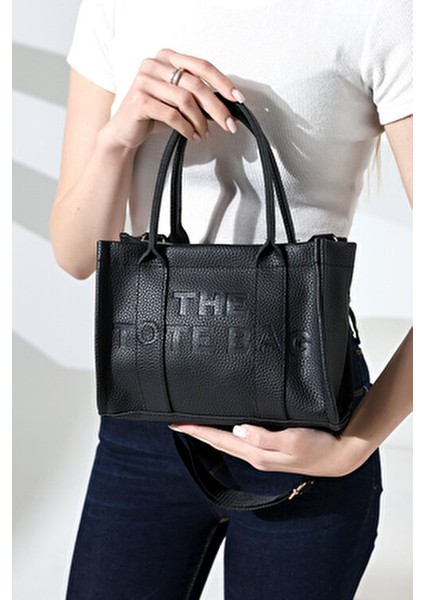 Çapraz Askılı The Tote Bag Suni Deri Siyah Kadın Çantası