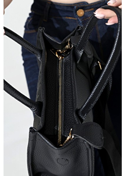 Çapraz Askılı The Tote Bag Suni Deri Siyah Kadın Çantası fırsatları