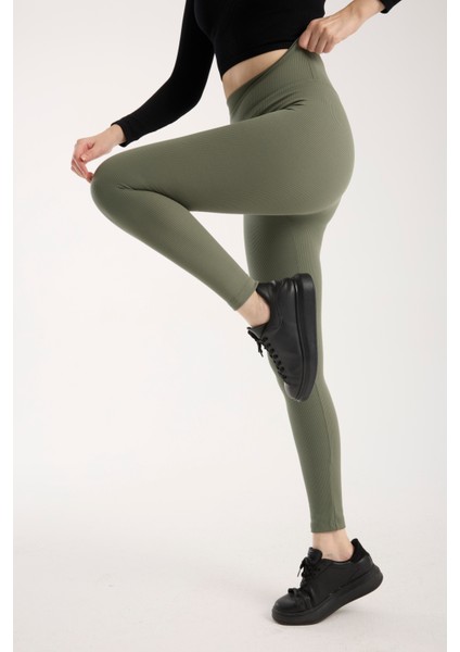 Fitilli Şardonlu Içi Polarlı Yüksek Bel Toparlayıcı Tayt fırsatları