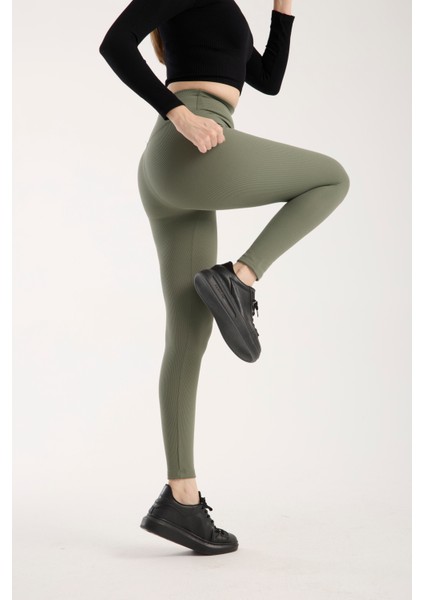 Fitilli Şardonlu Içi Polarlı Yüksek Bel Toparlayıcı Tayt indirimleri