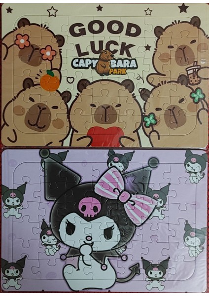 2 Adet Puzzle Yap Boz (33CM*23CM*42PARÇA) (Capybara/kuromi)
