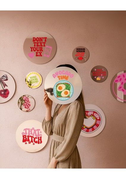 Mood Ayna Avocado Time - Tasarım Ayna, Pinterest Dekoru, Dekoratif Baskılı Ayna, Yazılı Ayna fiyatları