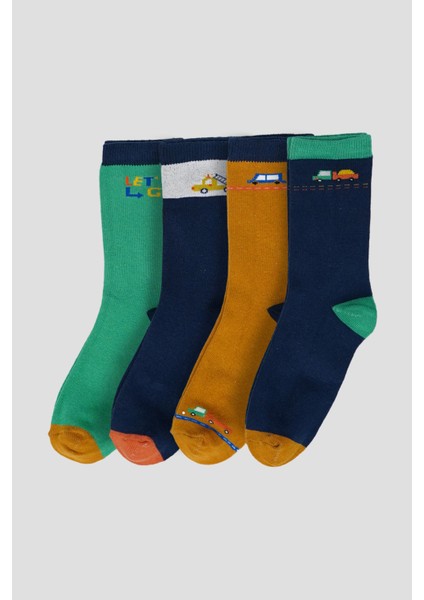 4 Çift Mevsimlik Erkek Çocuk Soket Çorap