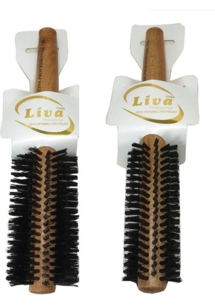 Liva 540 350 Saç Fırçası Yanmaz Profesyonel Fön Fırçası 2 Adet