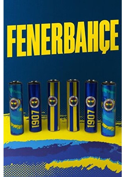 🟡🔵fenerbahçe 1907 Özel Seri Metal Çarklı Lisanslı 6’lı Koleksiyon Çakmak Seti – Ultra Lüks Tasarım modelleri