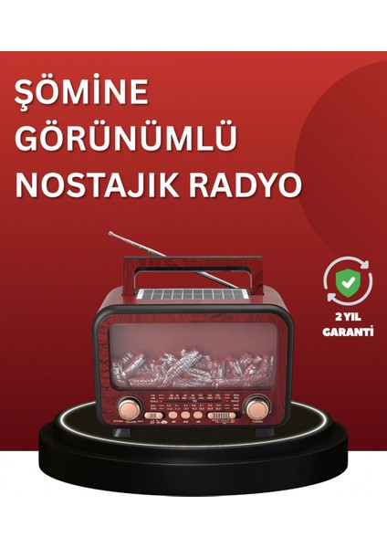 Solar Panelli Alev Işıklı Bluetooth Hoparlör – Çoklu Giriş, Uzun Pil Ömrü