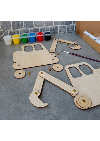 Kepçe Ahşap Boyama Etkinlik Seti + Eğitici Çocuk Aktivite + Fırça + Akrilik Boya Kreş Okul Öncesi fiyatları