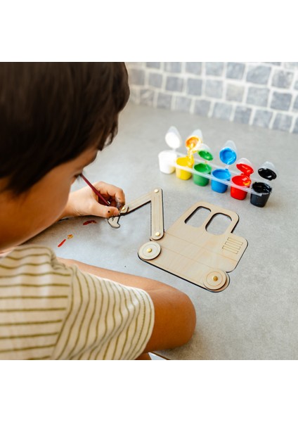 Kepçe Ahşap Boyama Etkinlik Seti + Eğitici Çocuk Aktivite + Fırça + Akrilik Boya Kreş Okul Öncesi fırsatları