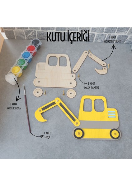 Kepçe Ahşap Boyama Etkinlik Seti + Eğitici Çocuk Aktivite + Fırça + Akrilik Boya Kreş Okul Öncesi indirimleri