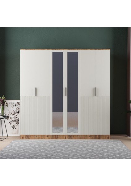 VENÜS 6 KAPAKLI EKO GARDIROP - MDF KAPAK