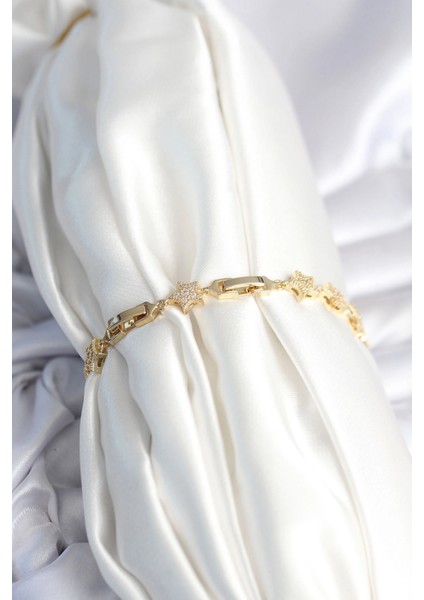 Pirinç Gold Renk Yıldız Model Kadın Bileklik - TJ-BB7980 fiyatları