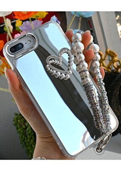 IPhone 7 Plus - 8 Plus Uyumlu Aynalı Charmlı Kalp Model Silikon Kılıf fiyatları