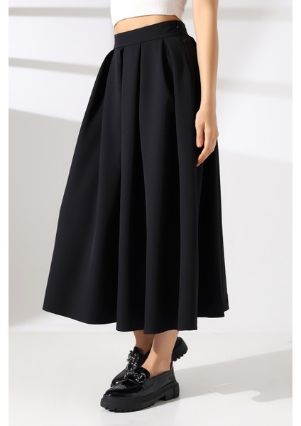 Pileli Duble Kumaş Uzun Etek fırsatları