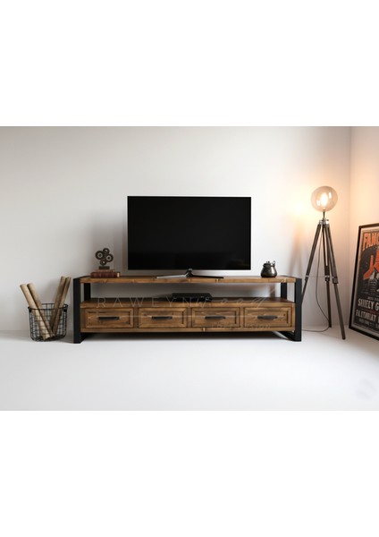 Bell Doğal Ahşap Çekmeceli Tv Ünitesi - 220CM