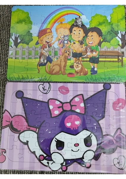 2 Adet Puzzle Yap Boz (33CM*23CM*40PARÇA) (Kuromi Y / Yıldız Kardeşler Figürlü)