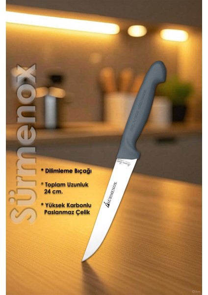 Sürmene Gri Serisi Mutfak Bıçak Seti Et Ekmek Sebze Meyve Bıçağı 3 Lü Set Günlük Kullanım HDS-108 modelleri