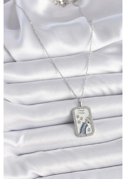 316L Çelik Gümüş Renk Zincir Kova Burcu Zirkon Taşlı Kadın Kolye - TJ-BKO9447 fiyatları