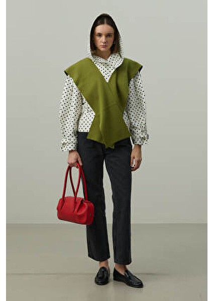 Kare Parçalı Atkı Yeşil