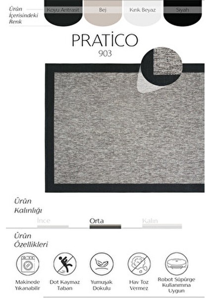 Pratico Gri Makinede Yıkanabilir Kaymaz Taban Mutfak Halısı Sisal Görünüm Yumuşak Dijital Baskı Halı fiyatları