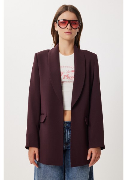 Vatkalı Blazer Dokuma Ceket LXA0006 Mürdüm fiyatları