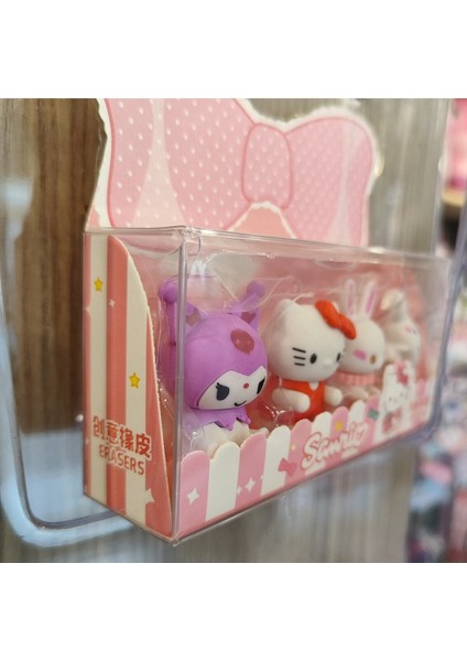 Kuromi,hello Kitty Sanrio Karakterleri Figürlü 4 Lü Silgi Seti AD77712 fiyatları