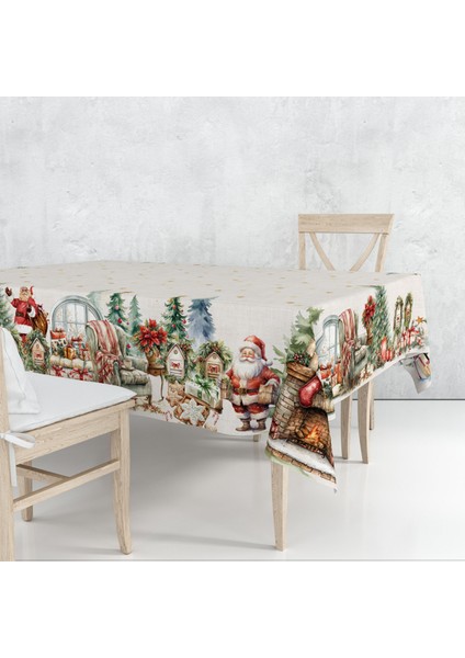 Yılbaşı Desenli Dijital Baskılı Masa Örtüsü - 140 x 220 cm 140X240 cm - Panama Kumaş fiyatları