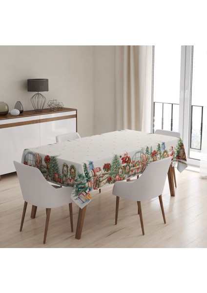 Yılbaşı Desenli Dijital Baskılı Masa Örtüsü - 140 x 220 cm 140X240 cm - Panama Kumaş fırsatları
