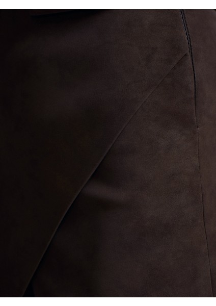 81067 Asimetrik Şort Etek-Kahve fırsatları