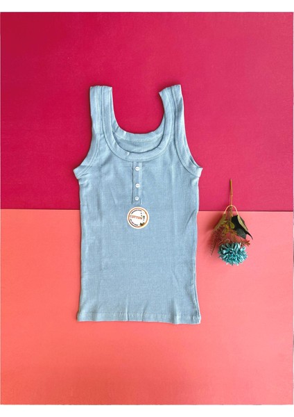 Kadın Atlet Bluz Düğme Detaylı Kaşkorse | 3’lü Beyaz, Yeşil ve Pembe Renk Pamuklu Atlet modelleri