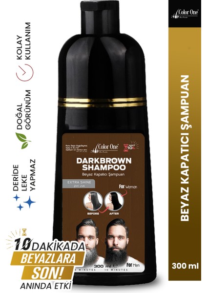 Color One Darkbrown Hair Shampoo Beyaz Kapatıcı Şampuan 300 ml