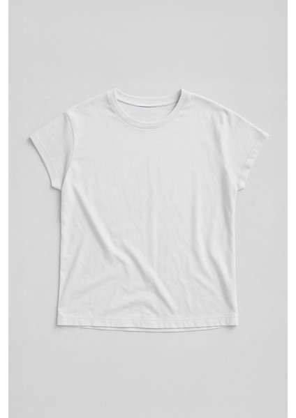 Kadın Yarasa Kol Basic Beyaz T-Shirt