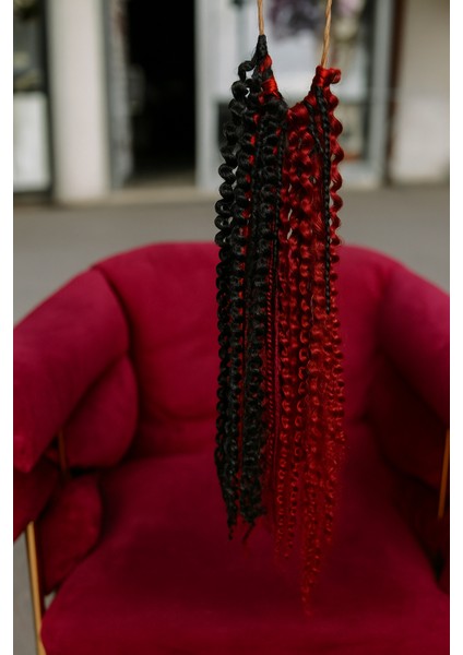 Kırmızı Siyah Saç-Örgü Saç-Sentetik Rasta-Afro Örgü Saç-Bohem Örgü Saç modelleri