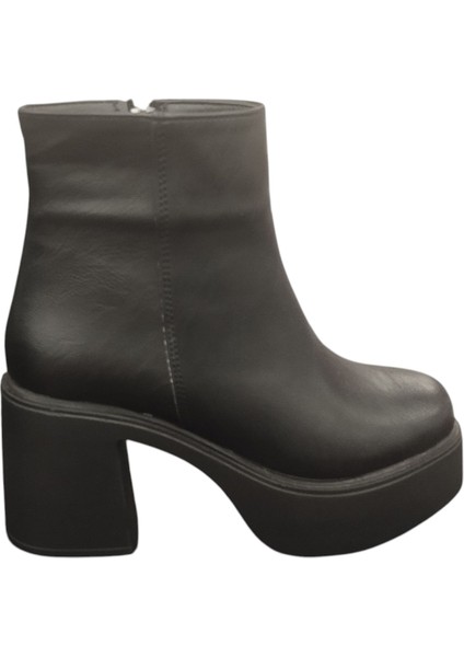 914301Z 8 cm Platform Topuk Yandan Fermuarlı Içi Polarlı Günlük Kadın Bot