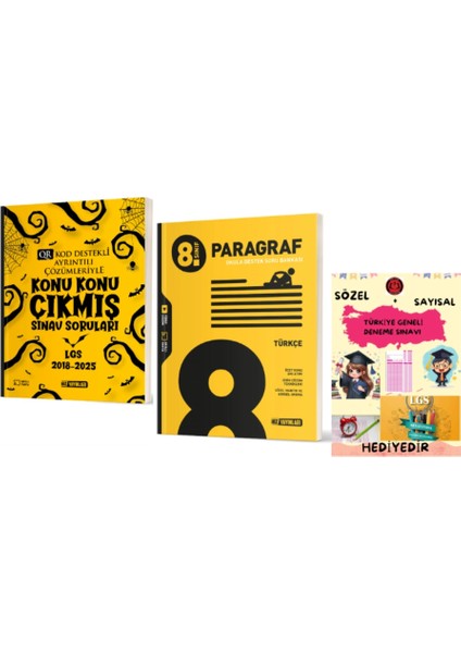 8. Sınıf Konu Konu Çıkmış Sınav Soruları - Paragraf Soru Bankası ve Hediye