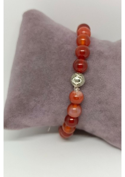 Gümüş Aksesuarlı Akik Doğal Taşlı Bileklik modelleri