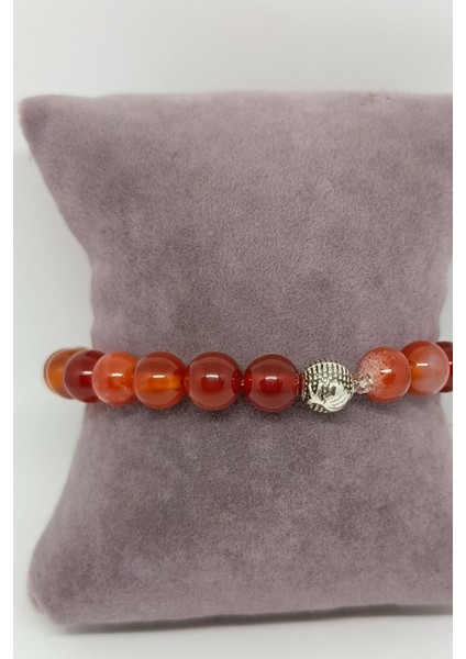 Gümüş Aksesuarlı Akik Doğal Taşlı Bileklik fırsatları