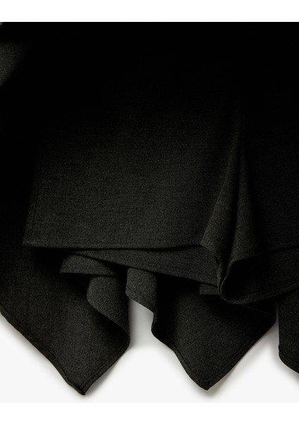 Viskon Karışımlı Volanlı Asimetrik Kesim Mini Etek fırsatları