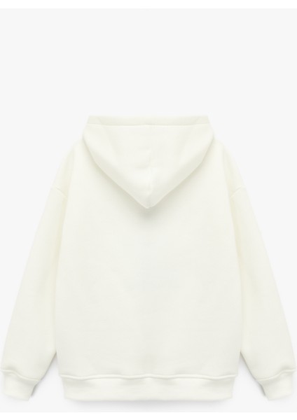 Kapşonlu Uzun Kollu Lisanslı Stitch Baskılı Oversize Sweatshirt fırsatları