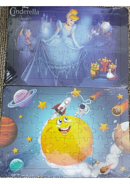 2 Adet Puzzle Yap Boz (33CM*23CM*40PARÇA) (Uzay /cinderella Figürlü)