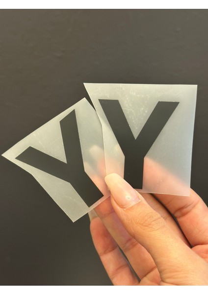 2 Li Ütü Ile Yapışan Y Harfi Arma Transfer Baskı 5x4 cm