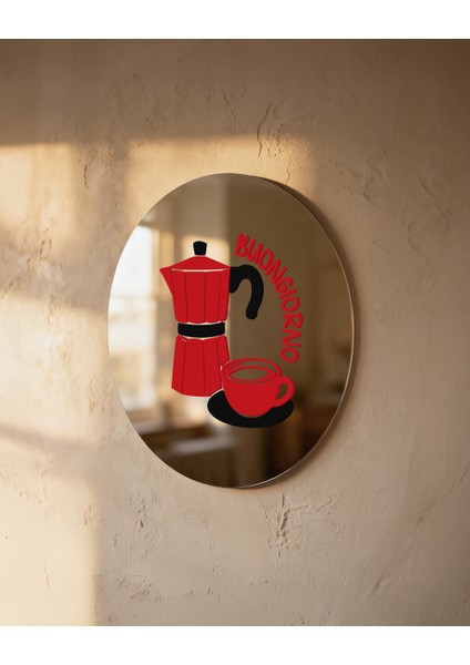 Mood Ayna Buongiorno - Tasarım Ayna, Pinterest Dekoru, Dekoratif Baskılı Ayna, Yazılı Ayna modelleri