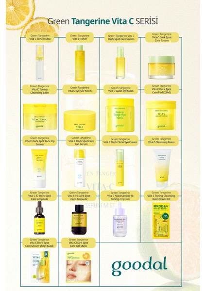 %10 Niacinamide İçerikli Ampul GOODAL Green Tangerine Vita C Niacinamide 10 Toning Ampoule