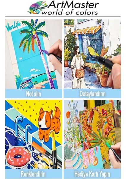 A4 Eskiz Defteri 50 Yaprak 100 gr 1 Adet 24 Renk Marker Kalem Çift Taraflı Touch Çift Uçlu Eskiz Defteri Boya Seti fiyatları