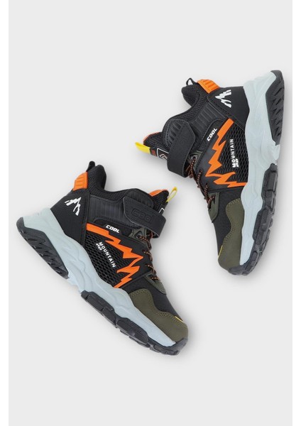 Cırtlı Soğuk Geçirmez Outdoor Çocuk Bot Haki - Turuncu modelleri