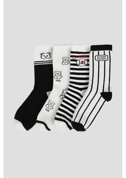 4 Çift Mevsimlik Erkek Çocuk Soket Çorap