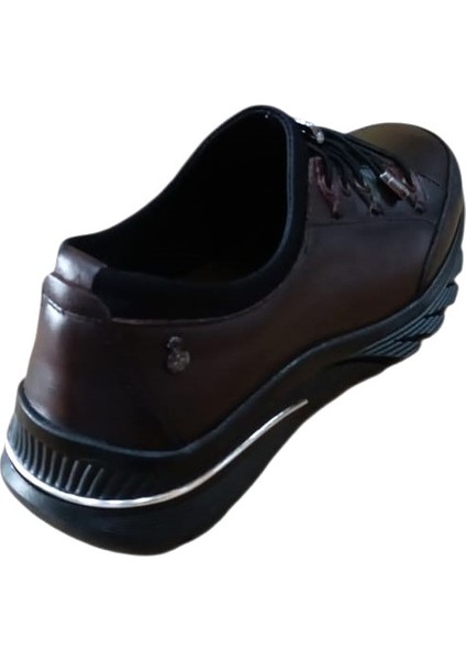 Palovit 027 Kadın Hakiki Deri Lastikli Düz Taban Comfort Günlük Ayakkabı Kahve indirimleri