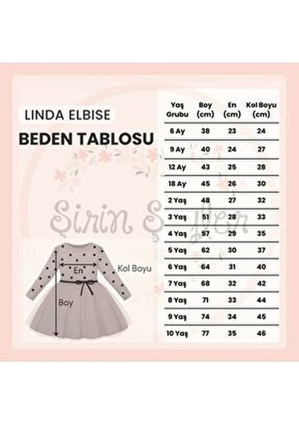 Linda Uzun Kol Kız Çocuk Prenses Kabarık Tütü Puantiyeli Esnek Likralı Sarı Tüllü Tütülü Elbise