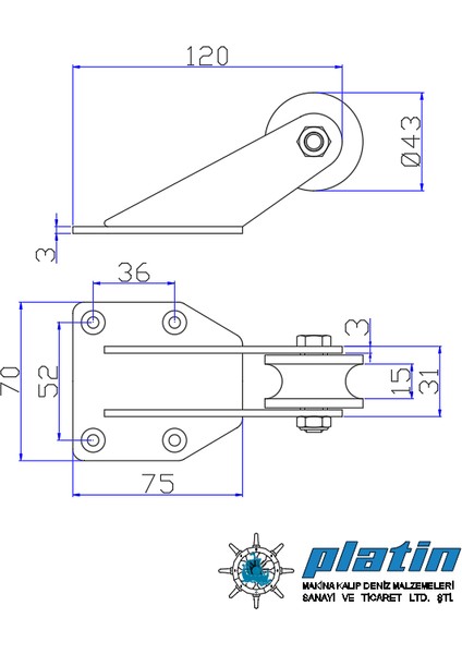 Burun Makarası 70 x 120 mm 316 Kalite Krom fiyatları