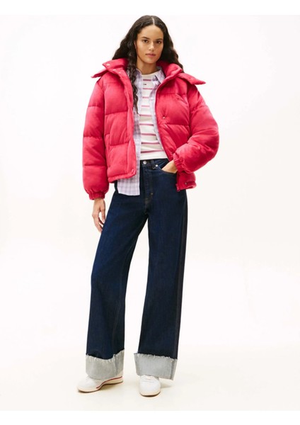 Tjw Kapitone Kadife Şişme Kadın Kırmızı Ceket DW0DW21668XJP fiyatları